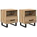 Armadio da Notte 2 pcs rovere artigianale 40 x 35 x 47,5 cm - Foto miniatura 1
