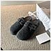 Pantofole Morbide Grigio Scuro Compatibili Con Birkenstock, Zoccoli Caldi Tipo Lana Con Cinturino Incrociato Regolabile 35 - Foto miniatura 5