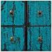 Armadio In Legno Blu Fatto A Mano, Dimensioni 102x42x120 Cm - Foto miniatura 5