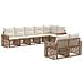Set Divano da Giardino 8 pcs Beige e Bianco Crema polyrattan - Foto miniatura 1