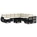 Set Divano da Giardino 12 pz Nero e Bianco Crema polyrattan - Foto miniatura 1