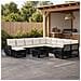 Set Divano da Giardino 12 pz Nero e Bianco Crema polyrattan - Foto miniatura 9
