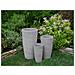 Vaso Da Fiori Moderno Tondo Grigio 31x31x58cm Abdera - Foto miniatura 30