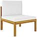 Set Divani Da Giardino 4 Pz Con Cuscini Crema Massello Acacia - Foto miniatura 3