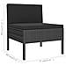 Set Divani Da Giardino 5 Pz Con Cuscini In Polyrattan Nero - Foto miniatura 3