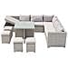 Salotto Da Giardino A Incasso Resina Intrecciata 10 Posti Grigio/grigio Fidji - Foto miniatura 1