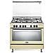Cucina Elettrica PEMC 96 ED 5 Fuochi a Gas Forno Elettrico Multifunzione Termoventilato Dimensioni 90 x 60 cm Colore Crema Serie Premium - Foto miniatura 1