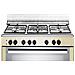 Cucina Elettrica PEMC 96 ED 5 Fuochi a Gas Forno Elettrico Multifunzione Termoventilato Dimensioni 90 x 60 cm Colore Crema Serie Premium - Foto miniatura 2