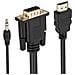 Cavo Hdmi A Vga Maschio E Connettore Jack 3,5 Mm Qualità Full Hd 1,8m Nero - Foto miniatura 3