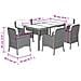 Set da Pranzo da Giardino 7 pz con Cuscini in Polyrattan Grigio - Foto miniatura 7