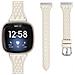 Cinturino Per Orologio In Vera Pelle Per Fitbit Versa 4 Apricot - Foto miniatura 1