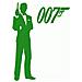 James Bond 007 - Adesivo Prespaziato - Colore Verde - 20cm - Foto miniatura 1