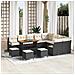 Set da Giardino in 13 Pezzi con Cuscini Polyrattan Nero Acacia, Set da Pranzo in 4 Pezzi con Cuscini Polyrattan Nero Acacia, Divano da Giardino a Due Posti con Cuscini Polyrattan Nero - Foto miniatura 2