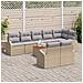 Set di Sofà da Giardino 9 Pezzi con Cuscini Beige Polyrattan - Foto miniatura 3