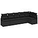 Set Divano da Giardino  6 Pezzi con Cuscini Nero Polyrattan, Set Divano da Giardino  2 Posti con Cuscini Nero Polyrattan - Foto miniatura 1