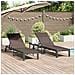 Lettini 2 pcs con Ruote e Tavolo Marrone in Polyrattan - Foto miniatura 2