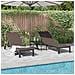 Lettini 2 pcs con Ruote e Tavolo Marrone in Polyrattan - Foto miniatura 4