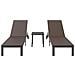 Lettini 2 pcs con Ruote e Tavolo Marrone in Polyrattan - Foto miniatura 7