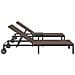 Lettini 2 pcs con Ruote e Tavolo Marrone in Polyrattan - Foto miniatura 8