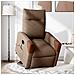 Poltrona Alzapersona Massaggiante Elettrica Marrone Tessuto - Foto miniatura 2