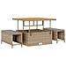 Set da Pranzo da Giardino 3 Pezzi con Cuscini Beige in Rattan Sintetico e Acacia - Foto miniatura 1