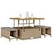 Set da Pranzo da Giardino 3 Pezzi con Cuscini Beige in Rattan Sintetico e Acacia - Foto miniatura 3