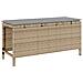 Set da Pranzo da Giardino 3 Pezzi con Cuscini Beige in Rattan Sintetico e Acacia - Foto miniatura 5