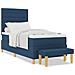 Letto Box Spring con Materasso e Panchina Blu 90x200 cm Tessuto - Foto miniatura 4