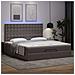 Struttura Letto Pouf con Materasso Grigio 160x200 cm Similpelle - Foto miniatura 3