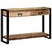 Tavolo Consolle  120x33x75 cm in Legno Massello Grezzo di Mango - Foto miniatura 2