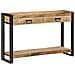 Tavolo Consolle  120x33x75 cm in Legno Massello Grezzo di Mango - Foto miniatura 3
