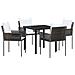 Set da Pranzo per Giardino 5 pcs Marrone Poly Rattan - Foto miniatura 1
