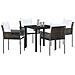 Set da Pranzo per Giardino 5 pcs Marrone Poly Rattan - Foto miniatura 3