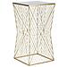 Tavolino Piantana Lines 4 Glam In Ferro E Specchio Color Oro 50x50x100 Cm - Foto miniatura 1