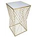 Tavolino Piantana Lines 4 Glam In Ferro E Specchio Color Oro 50x50x100 Cm - Foto miniatura 2