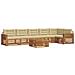 Set di divani da esterno con cuscino 7 pcs Naturale e Beige - Foto miniatura 1