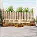 Set di divani da esterno con cuscino 7 pcs Naturale e Beige - Foto miniatura 2