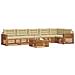 Set di divani da esterno con cuscino 7 pcs Naturale e Beige - Foto miniatura 3