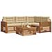 Set di divani da esterno con cuscino 5 pcs Naturale e Beige - Foto miniatura 3