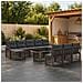 Set Divano da Giardino 11 pz Grigio e Grigio Scuro polyrattan - Foto miniatura 4