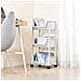 Carrello Multiuso Ruote Scaffale Portaoggetti Libreria Salvaspazio Grigio Chiaro - Foto miniatura 5