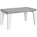 Tavolo Allungabile 90x160/420 Cm Naxy Mix Piano Bianco Frassino - Gambe Noce - Cemento /bianco Frassino - Foto miniatura 4