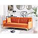 Divano Letto 3 Posti Lucan Velluto Arancione - Foto miniatura 1
