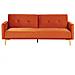 Divano Letto 3 Posti Lucan Velluto Arancione - Foto miniatura 5