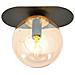 Lampada A Soffitto Plaza - Nero, Ambra - Acciaio Verniciato A Polvere, Vetro - 20x18x14 Cm - Foto miniatura 1