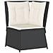 Set Mobili Da Giardino 6 Pz Con Cuscini In Polyrattan Nero - Foto miniatura 5