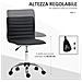 Sedia da Ufficio Ergonomica in Pelle PU con Altezza Regolabile, Seduta Girevole e Ruote, Nero - Foto miniatura 4