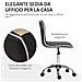 Sedia da Ufficio Ergonomica in Pelle PU con Altezza Regolabile, Seduta Girevole e Ruote, Nero - Foto miniatura 6