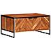 Tavolino Da Salotto 90x55x40 Cm In Legno Massello Di Acacia - Foto miniatura 1