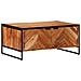 Tavolino Da Salotto 90x55x40 Cm In Legno Massello Di Acacia - Foto miniatura 2